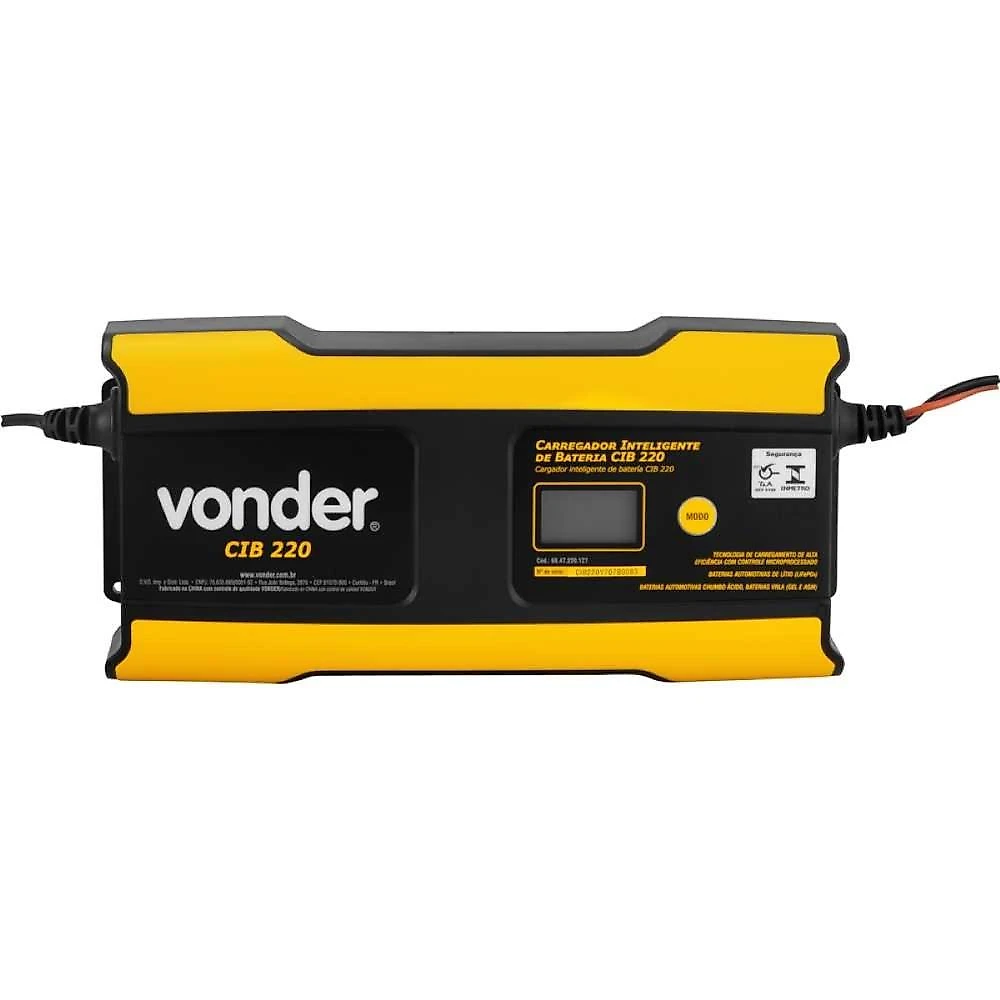 Carregador inteligente vonder cib220 30-200ah 6/12v 220v