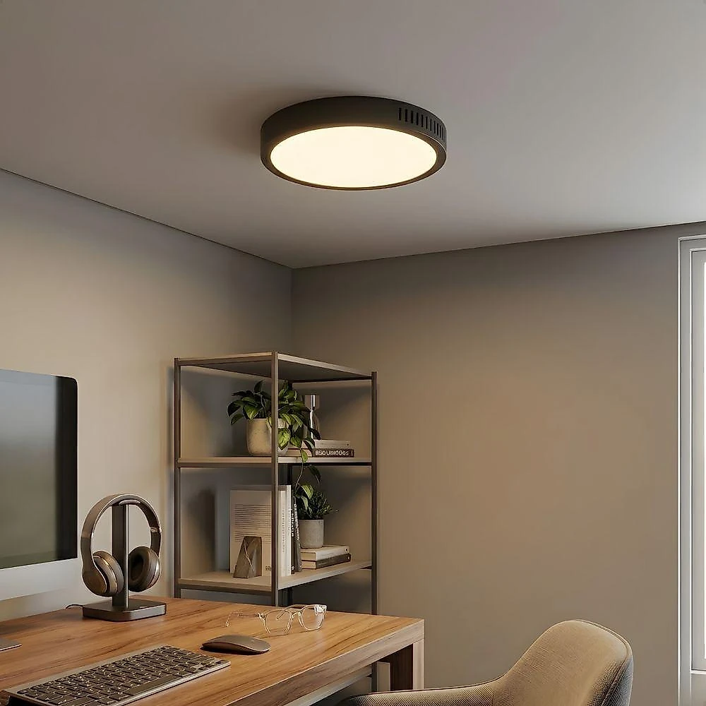 Kit 10 Painéis de LED Redondo Sobrepor 12W 4100K Neutro Suave Preto Blumenau Iluminação