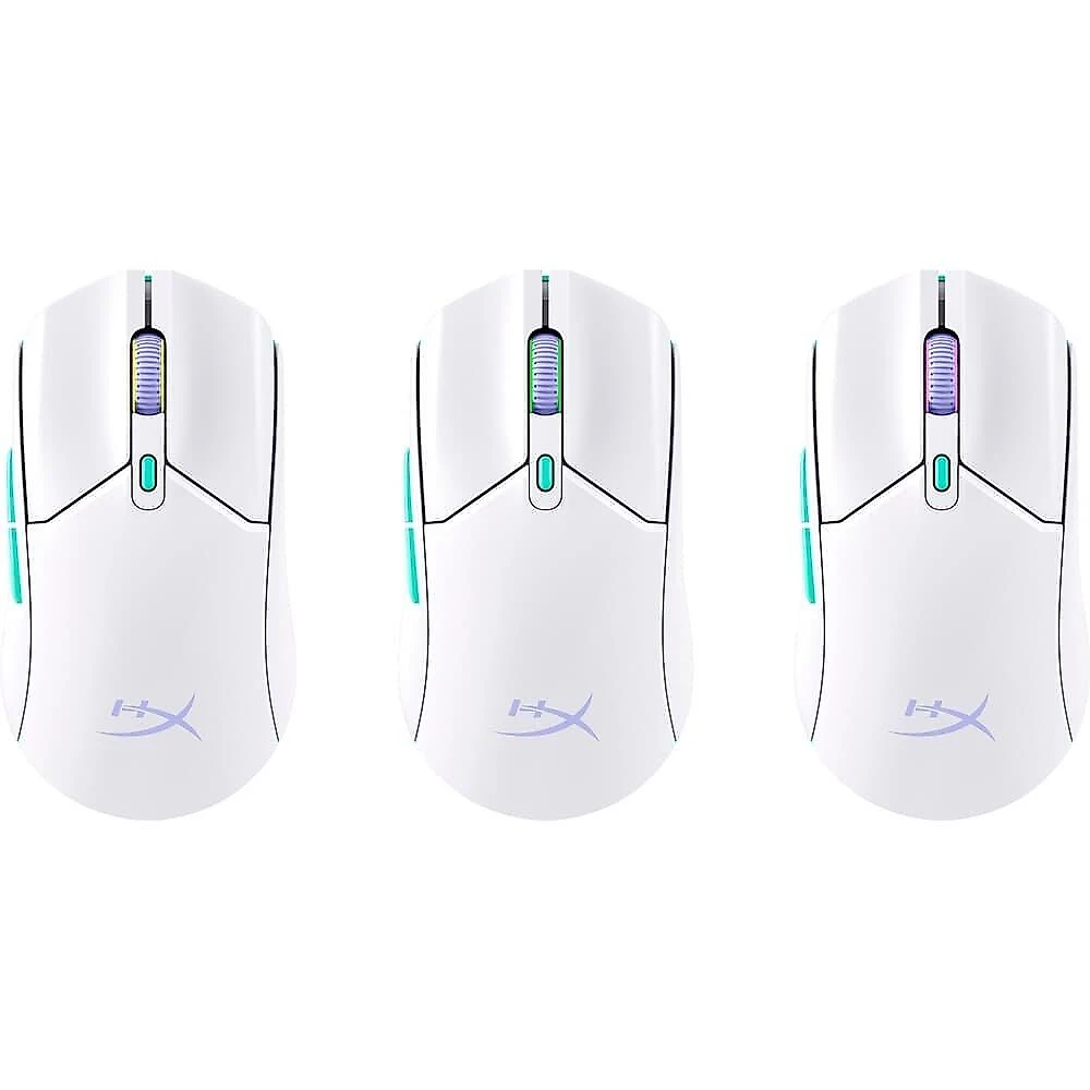 Mouse Gamer Sem Fio HyperX Pulsefire Haste 2 Core Wireless, RGB, 12000 DPI, Bluetooth, Dongle de 2.4 GHz, Branco - 8R2E7AA