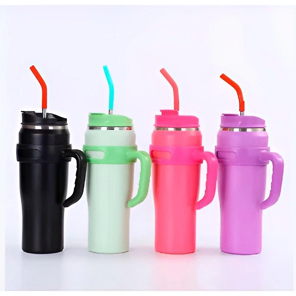Copo Térmico WU-360 Inox 304 Esmaltado Glitter 1200ML com Canudo Rosa Shopmix