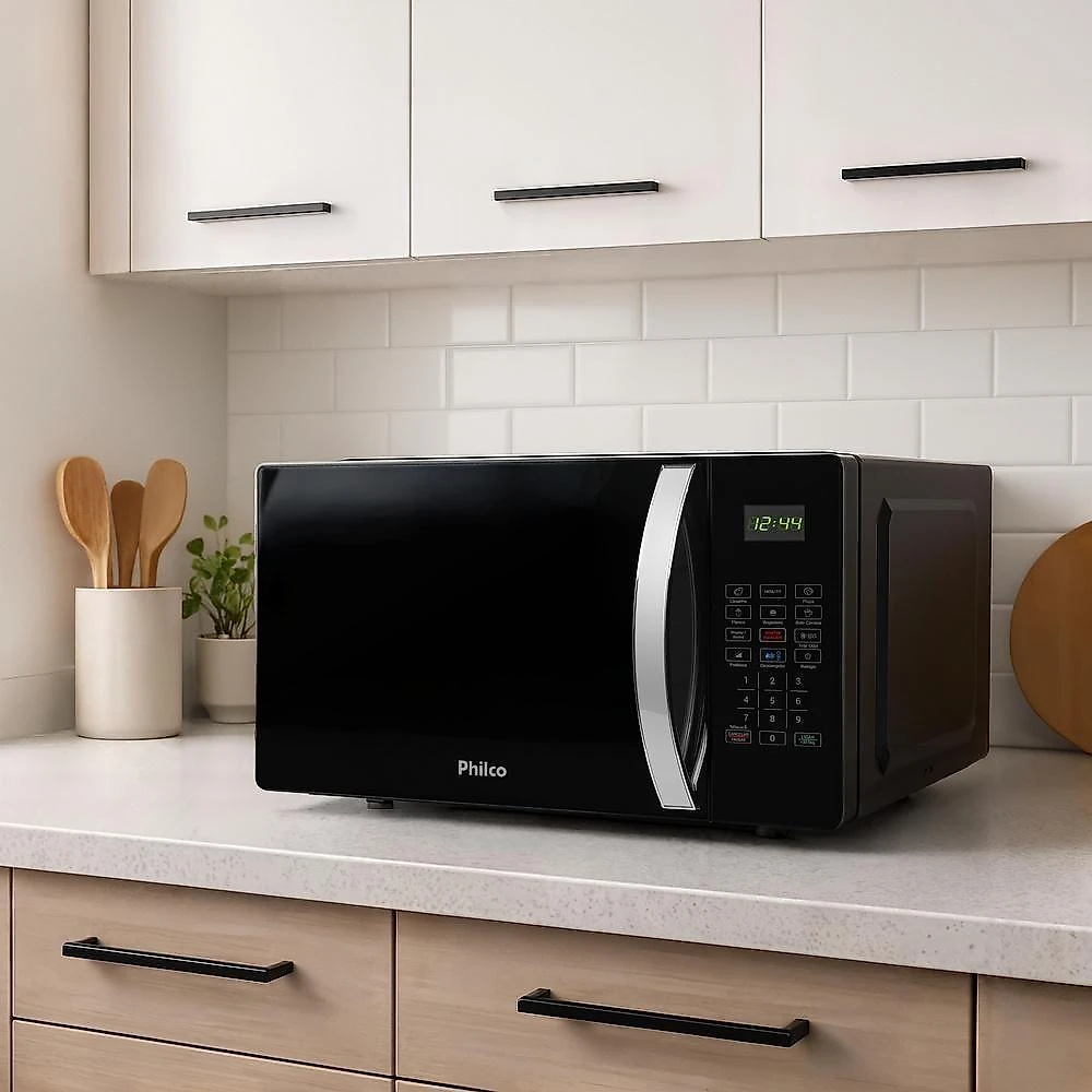 Micro-ondas de Bancada Philco PMO30P 28L 1100W com Limpa Fácil Preto 110V