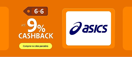 ASICS COM ATÉ 9% DE CASHBACK