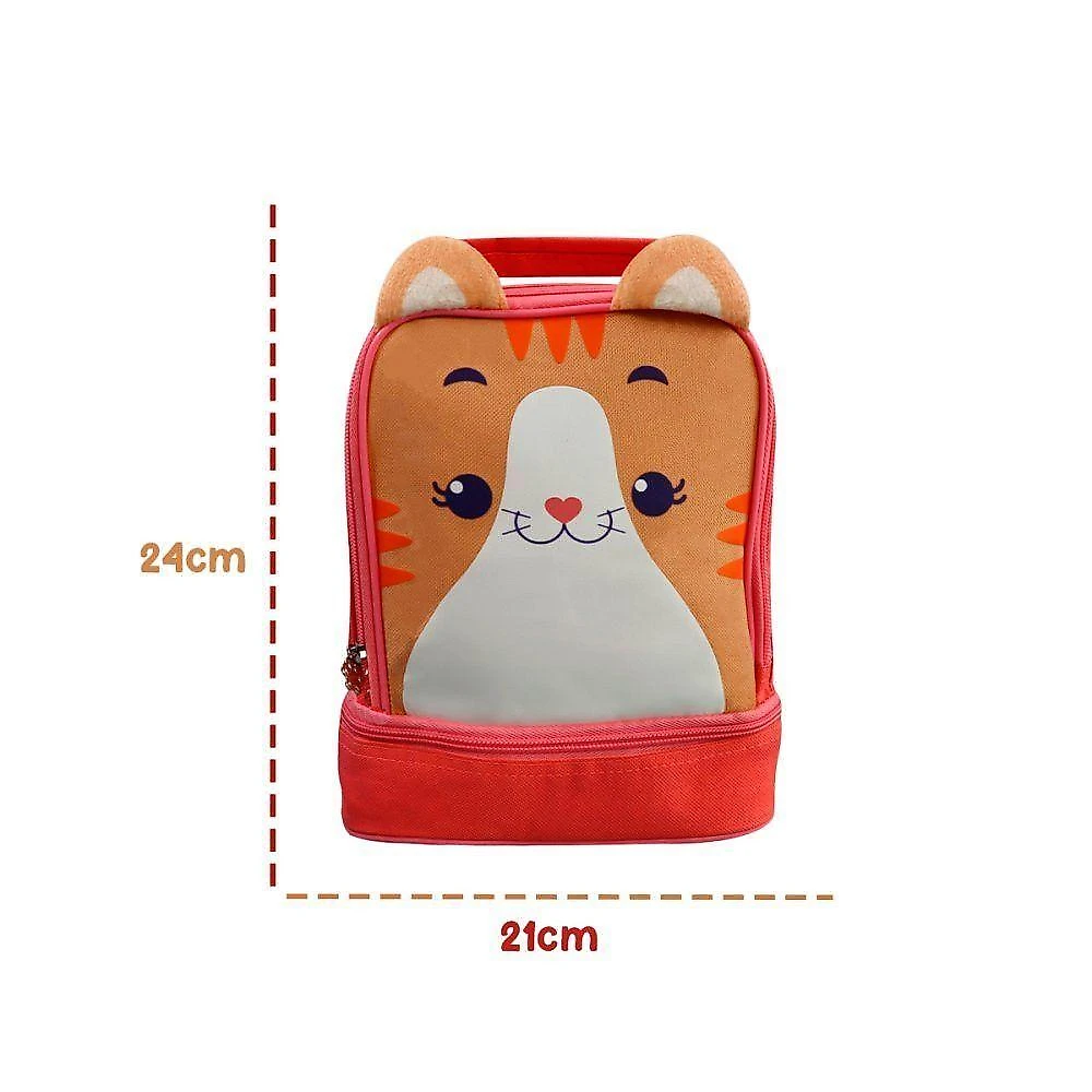 Lancheira Térmica Infantil Gato 5.5L com Alça Ajustável Poliéster Preto Clio