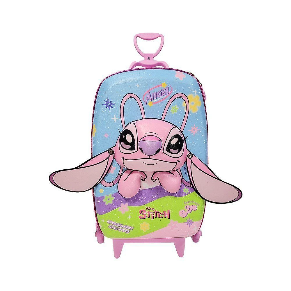 Mala Infantil Angel Stitch 3d Com Rodinhas - Azul