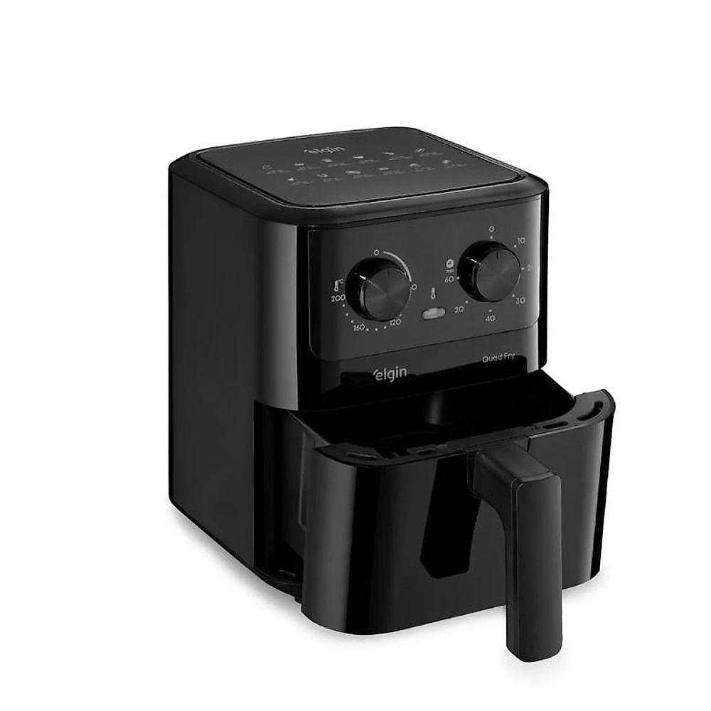 Fritadeira sem Óleo Air Fryer Elgin Quad Fry 4,2L 1400W Multifuncional Preto 110V