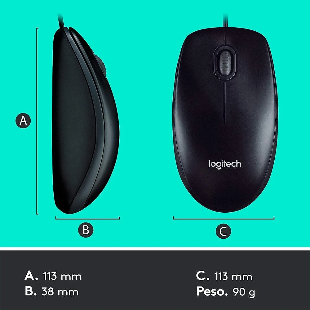 Combo Teclado e Mouse com fio USB Logitech MK120 com Design Confortável, Durável e Resistente à Respingos e Layout ABNT2 - 920-004429