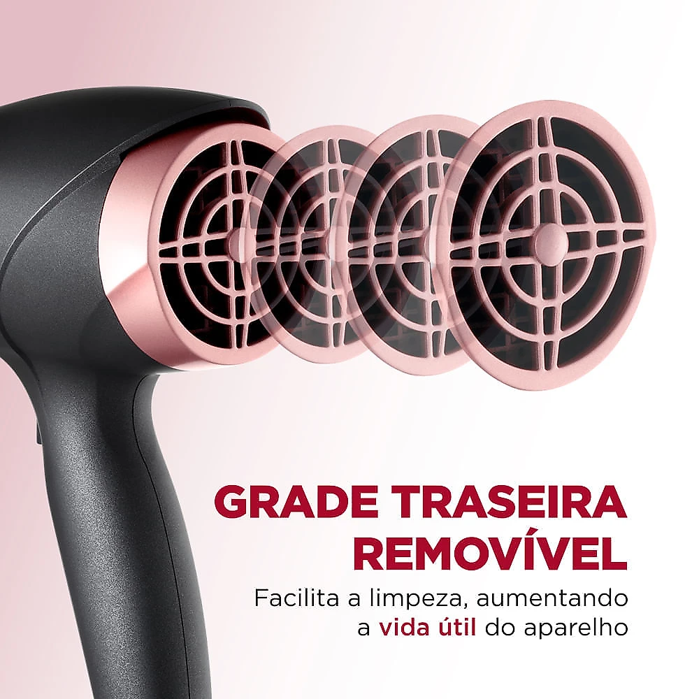 Secador de Cabelos Mondial Preto/Golden Rose 2000W Bivolt - SC-37-BI BIV