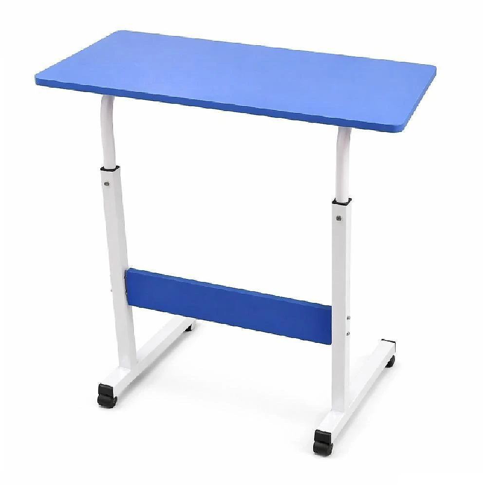 Mesa Para Notebook Azul Ajustável Com Rodinhas