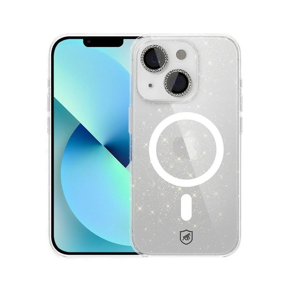 Capa para Celular Gshield Iphone 13 Proteção Contra Impactos Magsafe Glitter Polipropileno de Alta