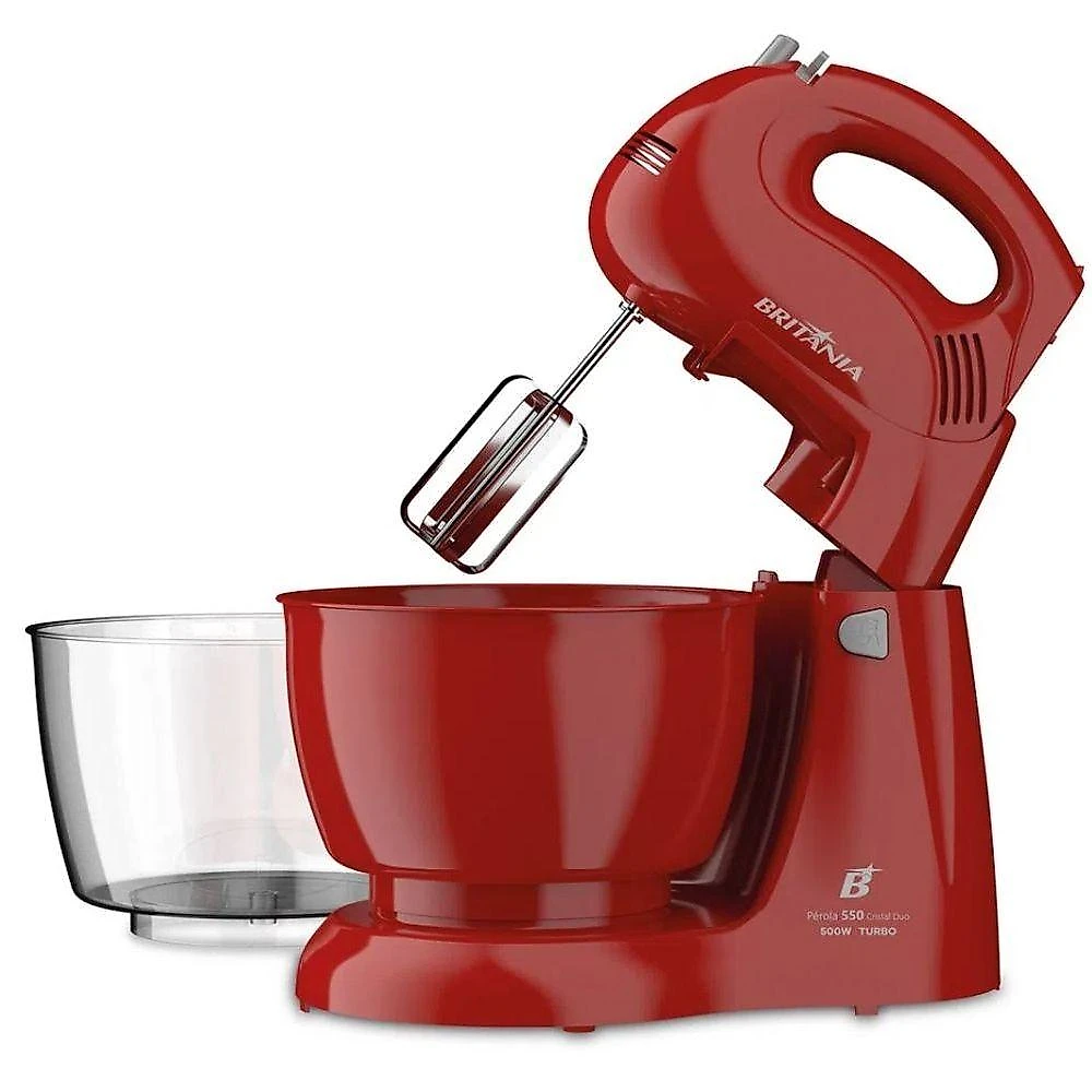 Batedeira Britânia Pérola Cristal Duo 4,3L Vermelho 110V
