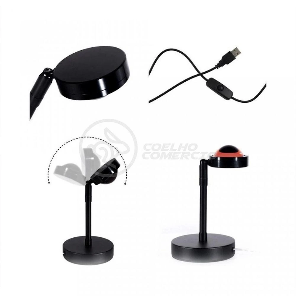 Projetor de Luz Decorativa Smart Bracelet Mini Ring Light Sunset Tik Tok Usb Pôr do Sol Nº5