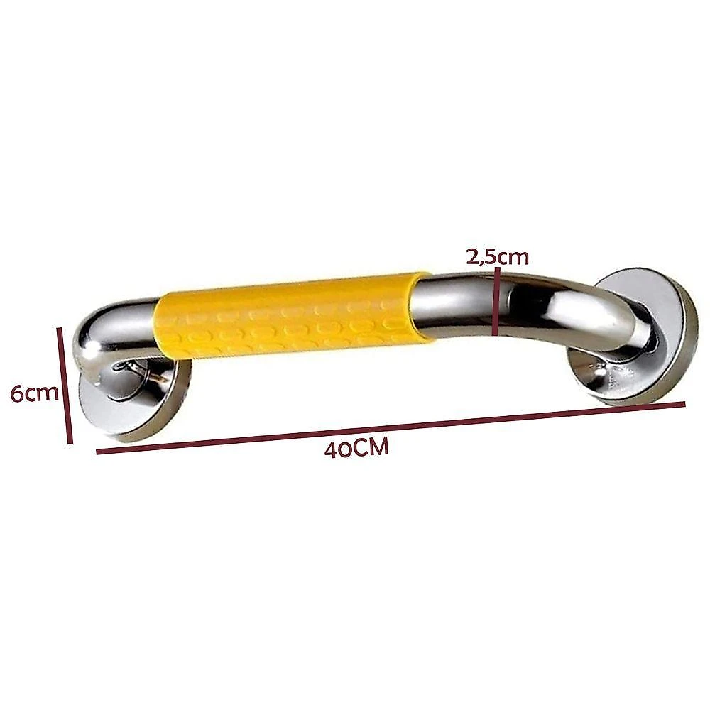 Barra de Apoio BSL3667 com Suporte Antiderrapante Inox Leva Pra Casa 40CM webcontinental-7794412403049