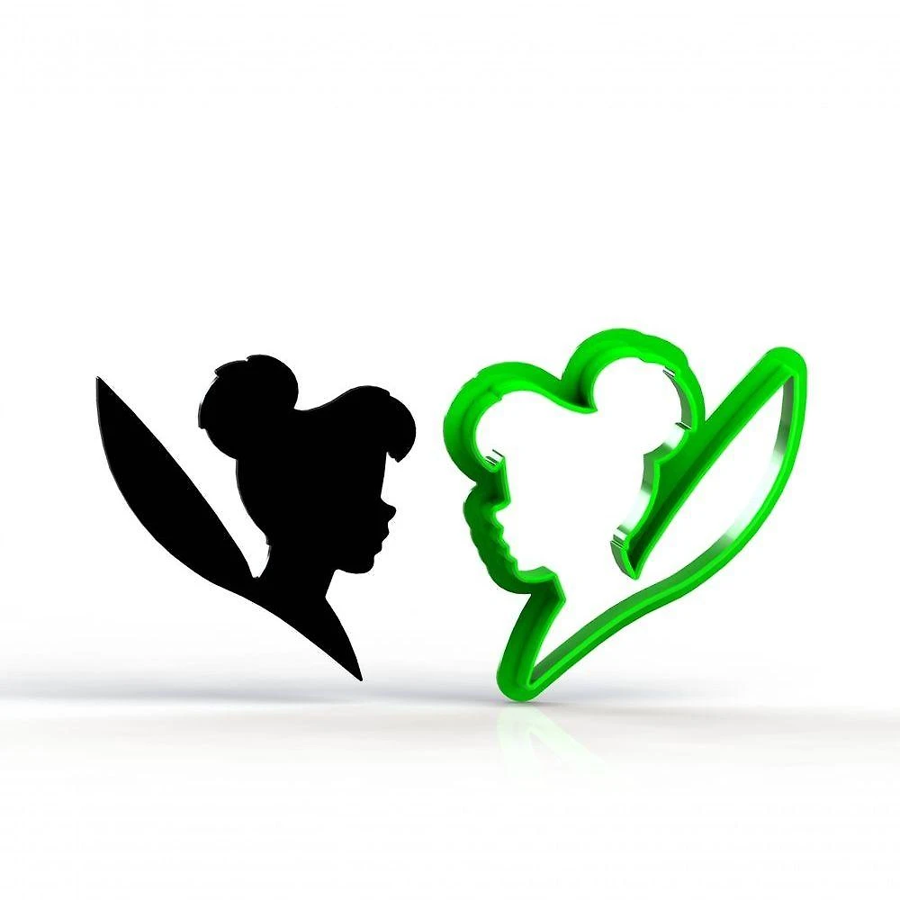 Cortador Perfil Fada Sininho Tinker Bell Mod3 Plástico PLA Transparente 7CM HB Formas e Cortadores