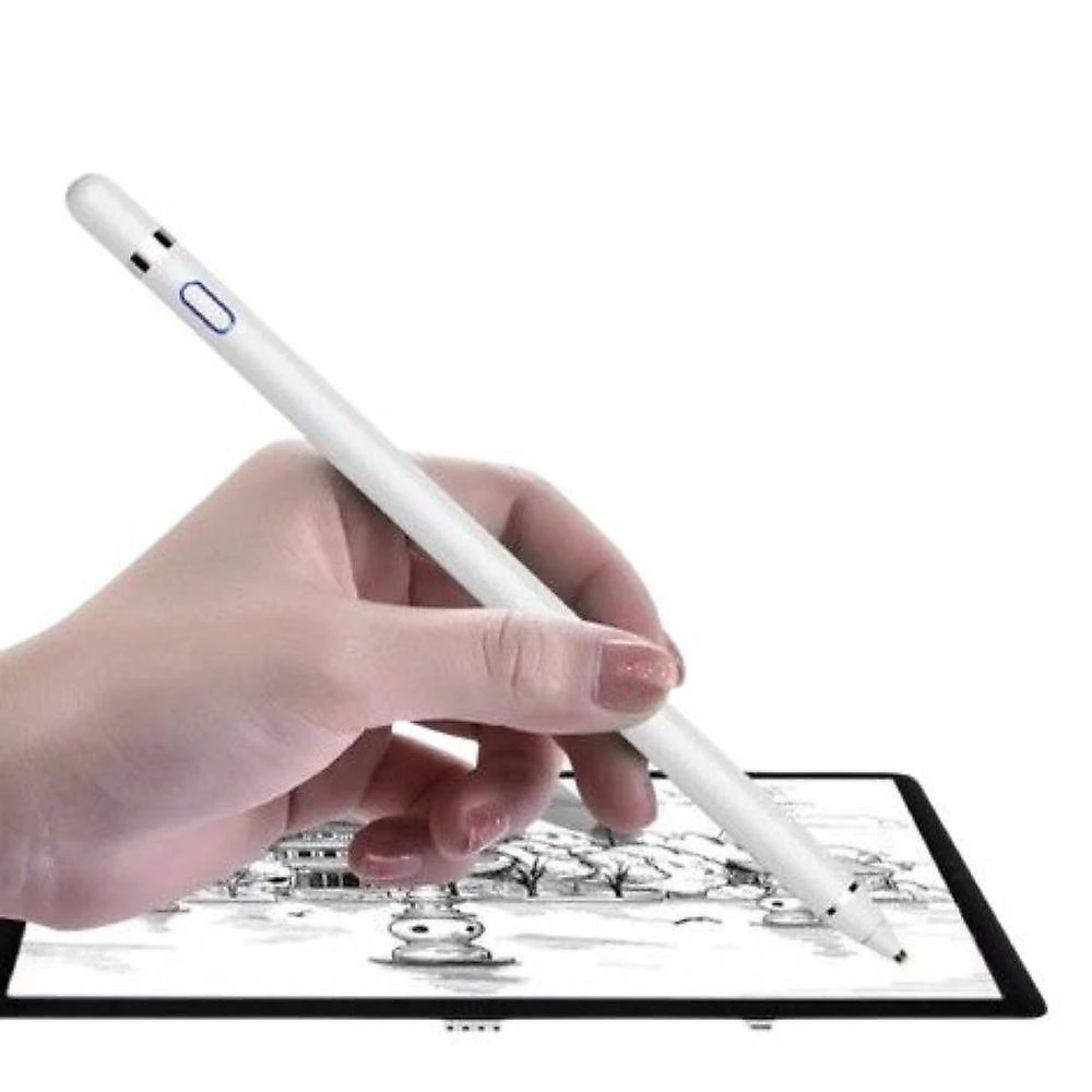 Caneta Touch Ponta Fina Stylus Alta Precisão Universal Tablet Branco