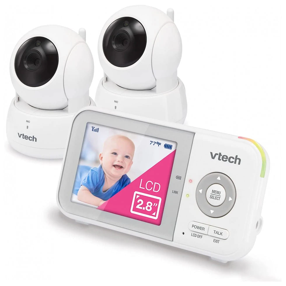 Babá Eletrônica VTech VM923 Alcance 90 m2, Monitor 270º com Sensor de Temperatura e Canções, Branco