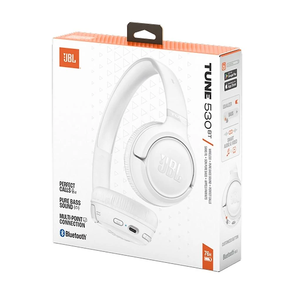 JBL Tune 530BT, Fone On-Ear Bluetooth, Branco