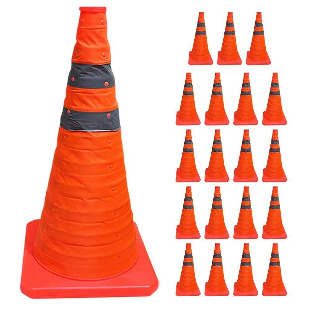 Kit 18 Cones Retrátil SU-CONE2-1 Refletivo 40cm Laranja Leva Pra Casa