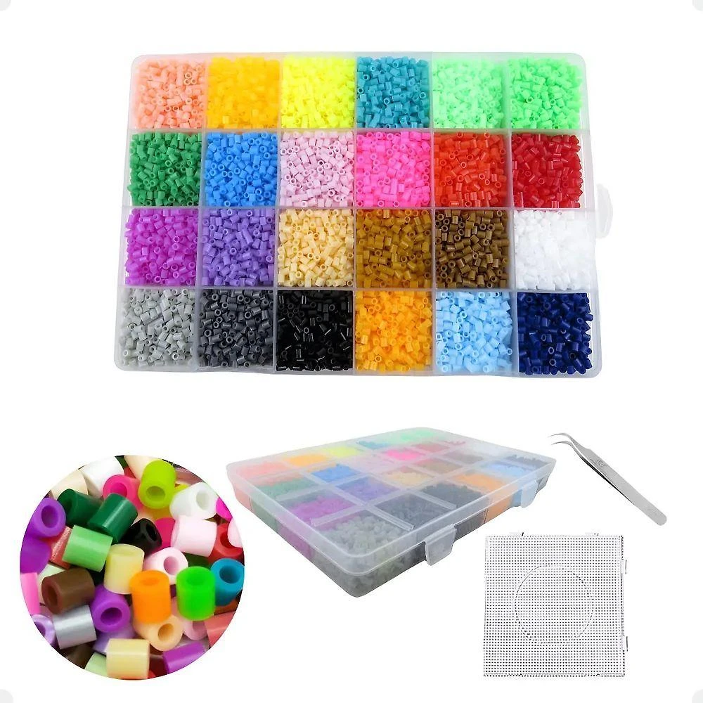 Kit Hama Beads 2,6mm 28000un 48 Cores com Acessórios para Pixel Art Tienda Online