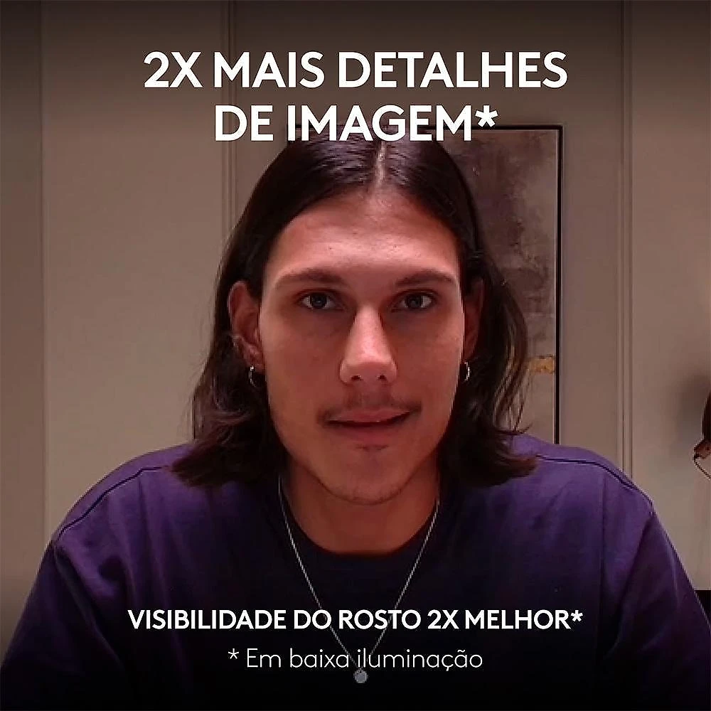 Webcam Ultra HD 4K Logitech MX Brio Com Microfones com Redução de Ruído, Protetor de Privacidade e Conexão USB-C, Grafite - 960-001548