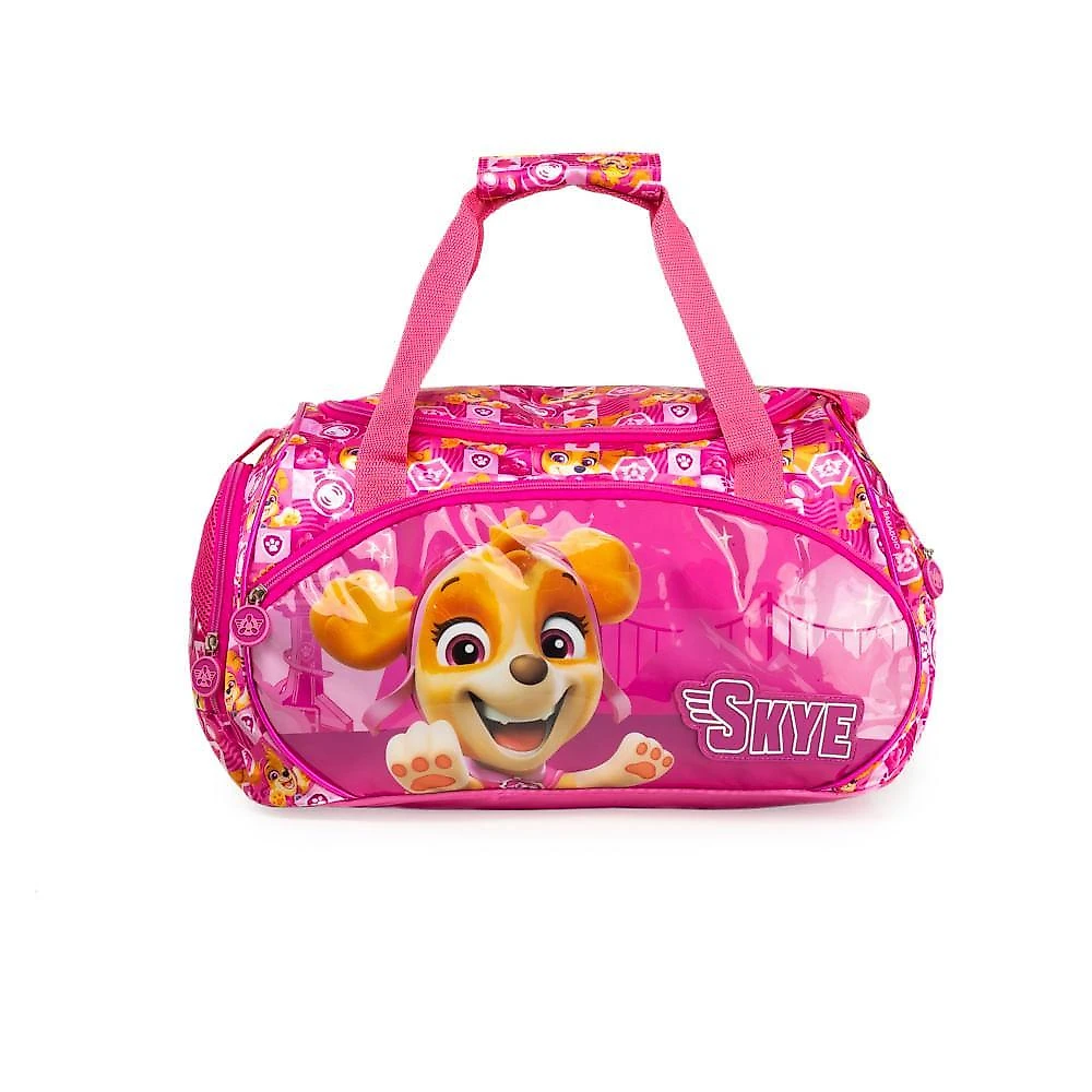 Bolsa de viagem feminina pequena infantil patrulha canina skye rosa p