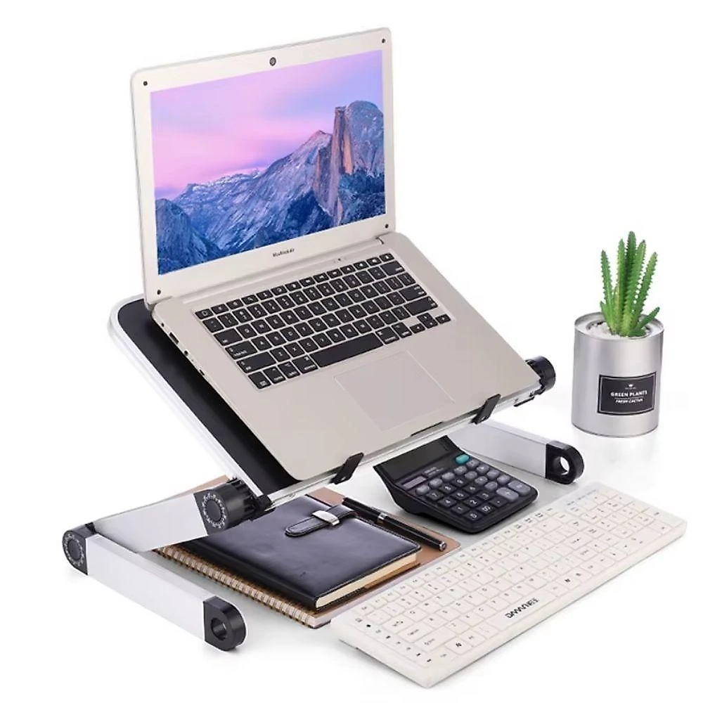 Mesa Notebook Dobrável em Alumínio com Mousepad Articulado 360 graus  Preto Yeet