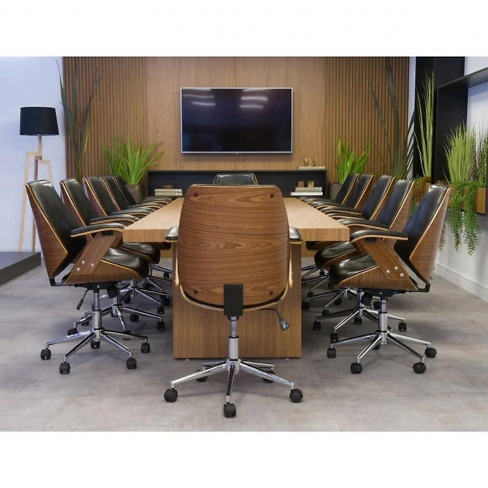 Kit 8 Cadeiras de Escritório Diretor Giratória Office Lisboa Preto