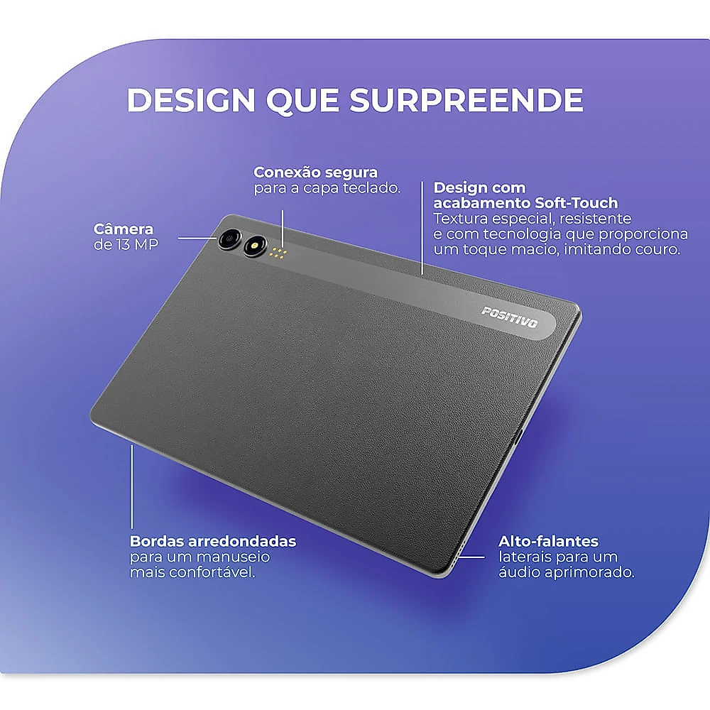 Tablet Positivo Vision TAB 11 com Capa Teclado e Caneta 8GB RAM 128GB 4G 11” Full HD Octa-Core - Preto