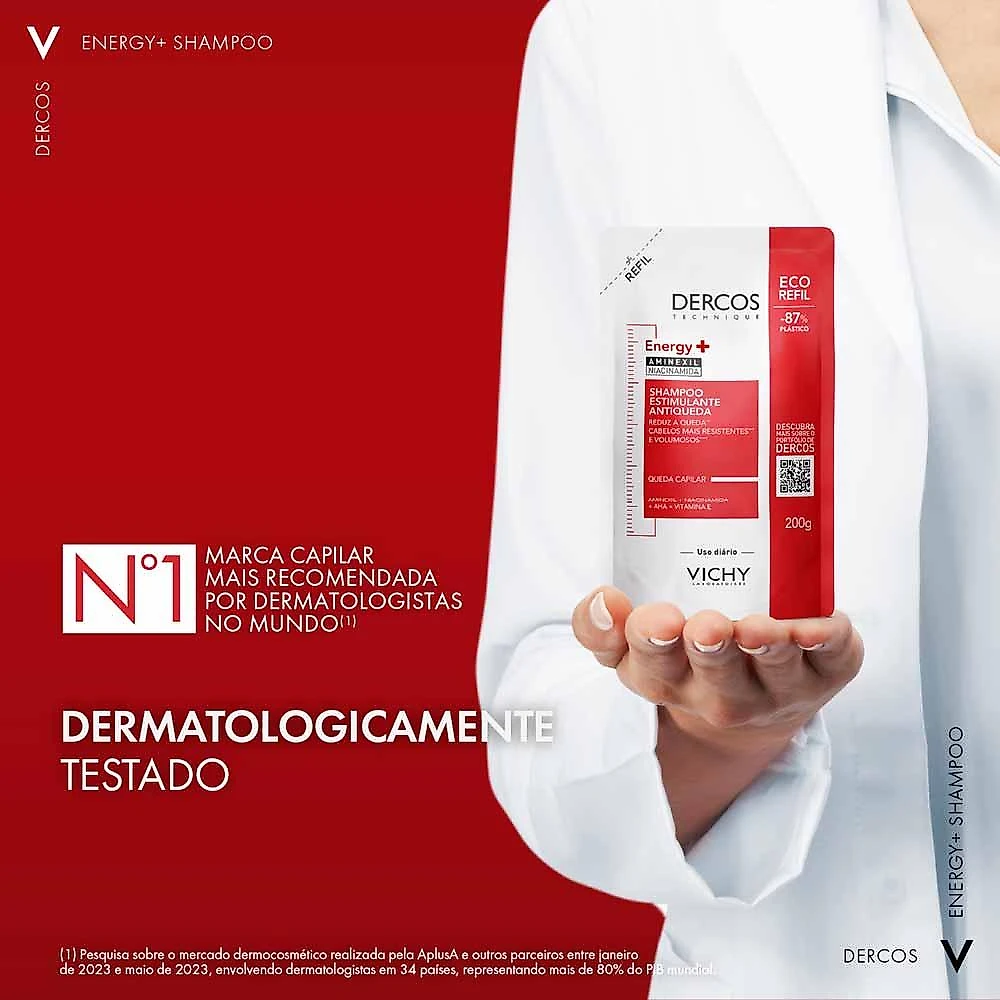 Shampoo estimulante antiqueda fortalecedor dercos vichy energy+ refil 200g