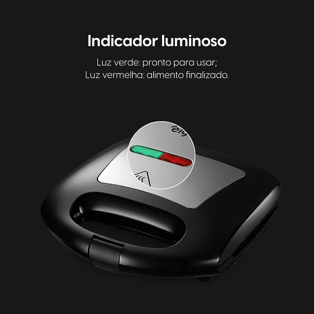 Sanduicheira Elgin Best Time 2 em 1 e Grill 800W com Luz Indicadora e Trava 110V