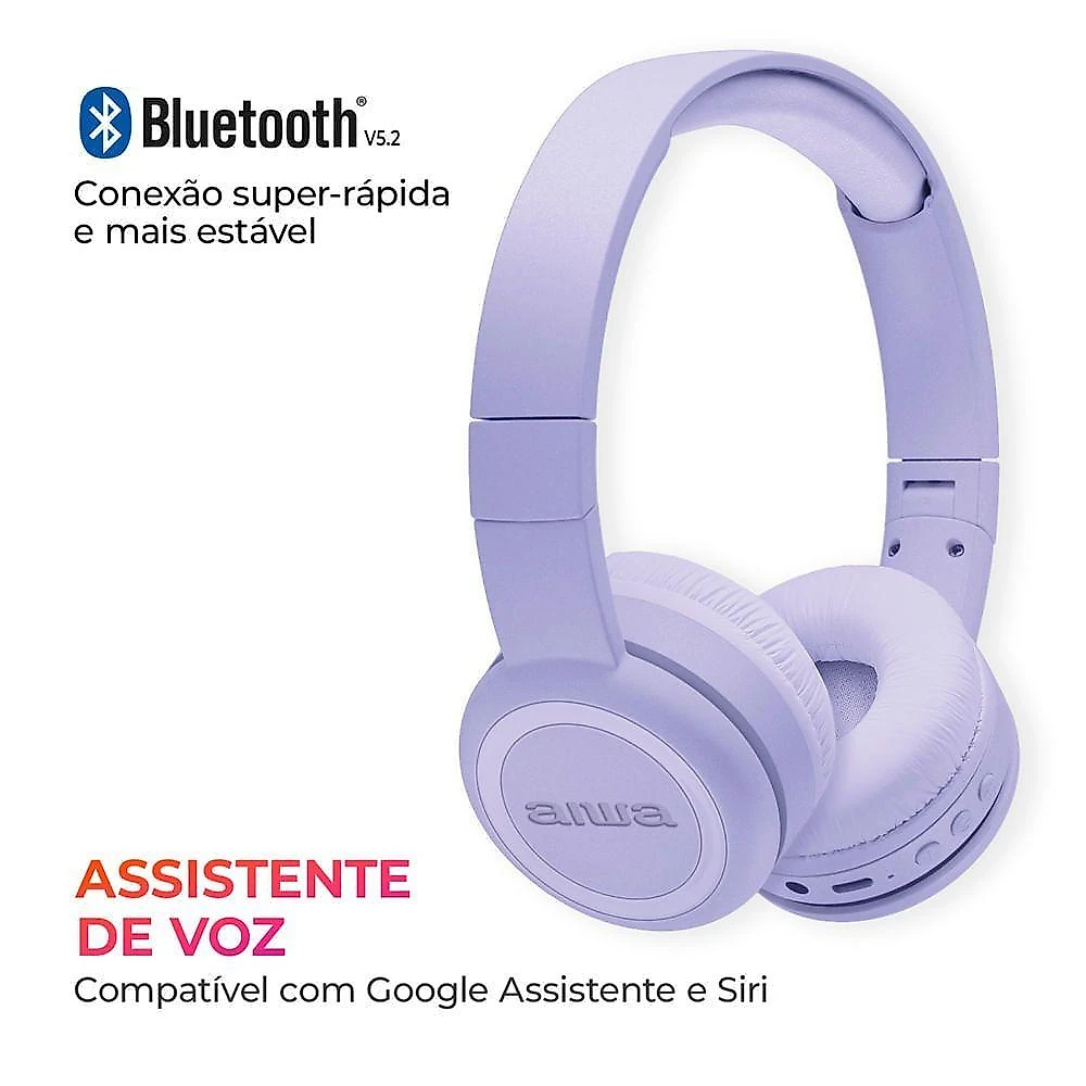 Fone De Ouvido Headphone Aiwa Hp-03-p Bluetooth Drive 30mm Fone De Ouvido Aws-hp-03-p
