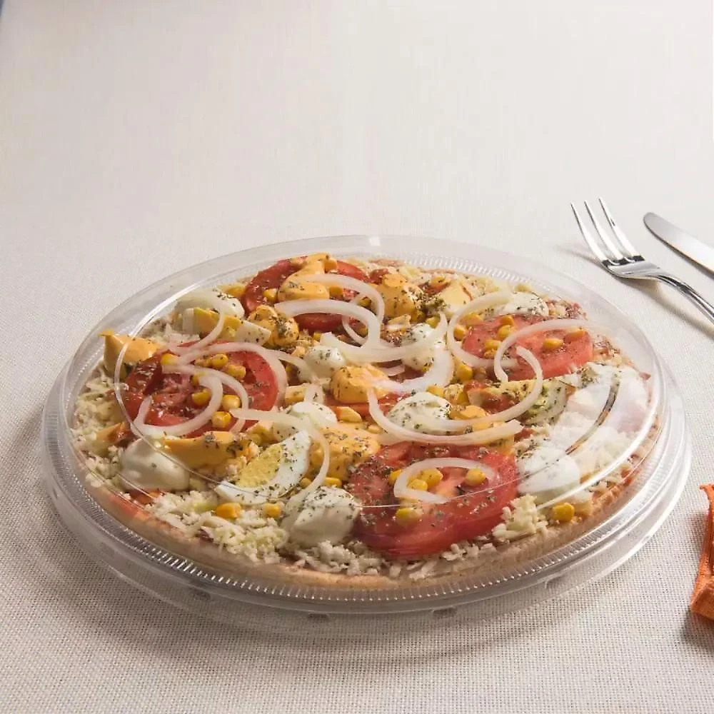 Bandeja para Pizza G60 Rasa Transparente 50 Unidades Galvanotek