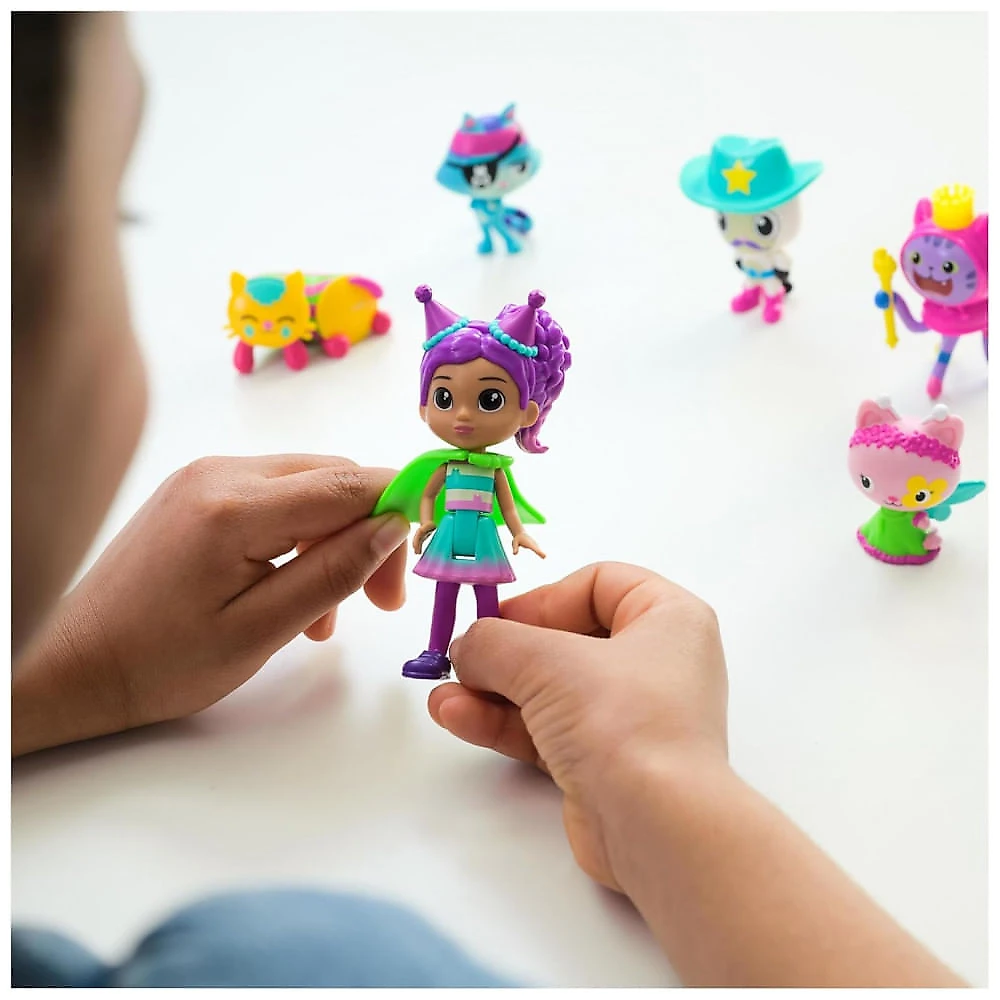 Conjunto de Figuras Temáticas de Celebração com Gabby Girl e 5 Cat Toy Figures - Acessórios Surpresa de Dollhouse, Brinquedos para Meninas e Meninos,
