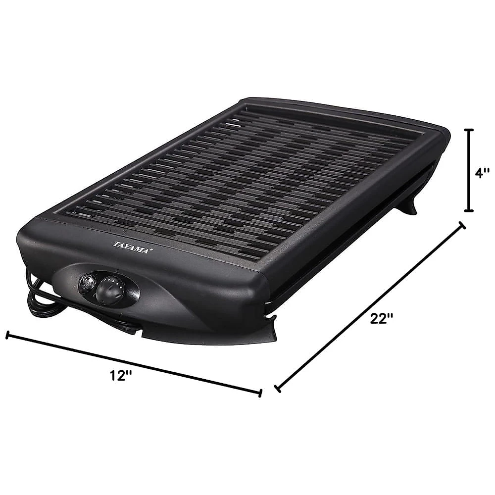 Churrasqueira Elétrica Indoor Tayama TG868XL Antiaderente Sem Fumaça, Extra Grande, Preta