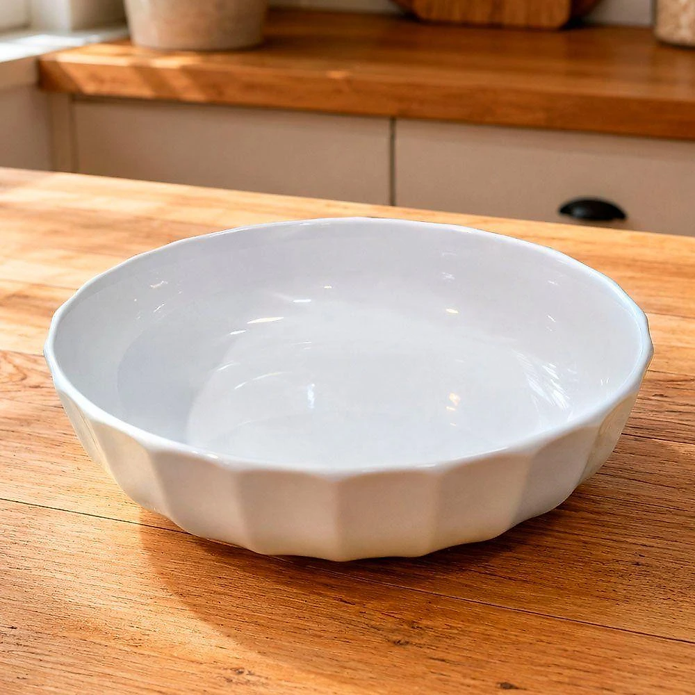Tigela Bowl Saladeira Bon Gourmet para Servir Melamina Design Moderno Cozinha e Eventos Branca Kit 6
