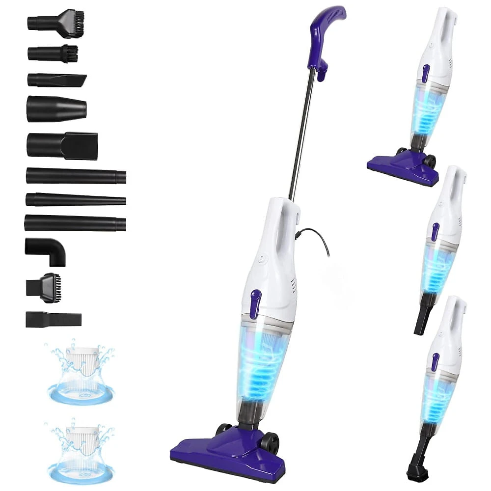 Aspirador de Pó com Fio Intercleaner: Potência de Sucção de 15 KPa, 400 W, 12 em 1, Leve e Sem Saco, Portátil, Ultrassilencioso para Pisos - 120 cm.