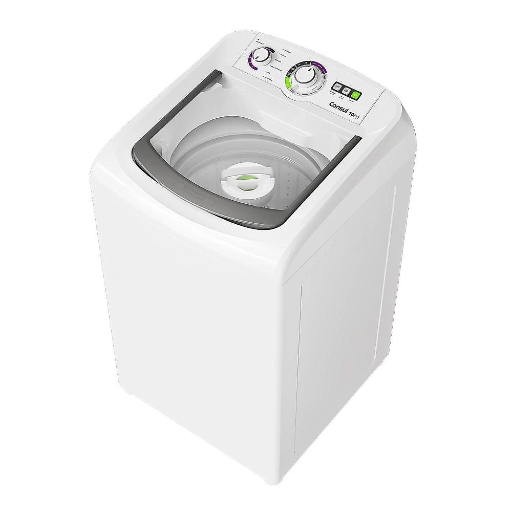 Máquina de lavar consul cwb10bb 10kg dosagem econômica ciclo praia filtro anti-fiapo branca 220