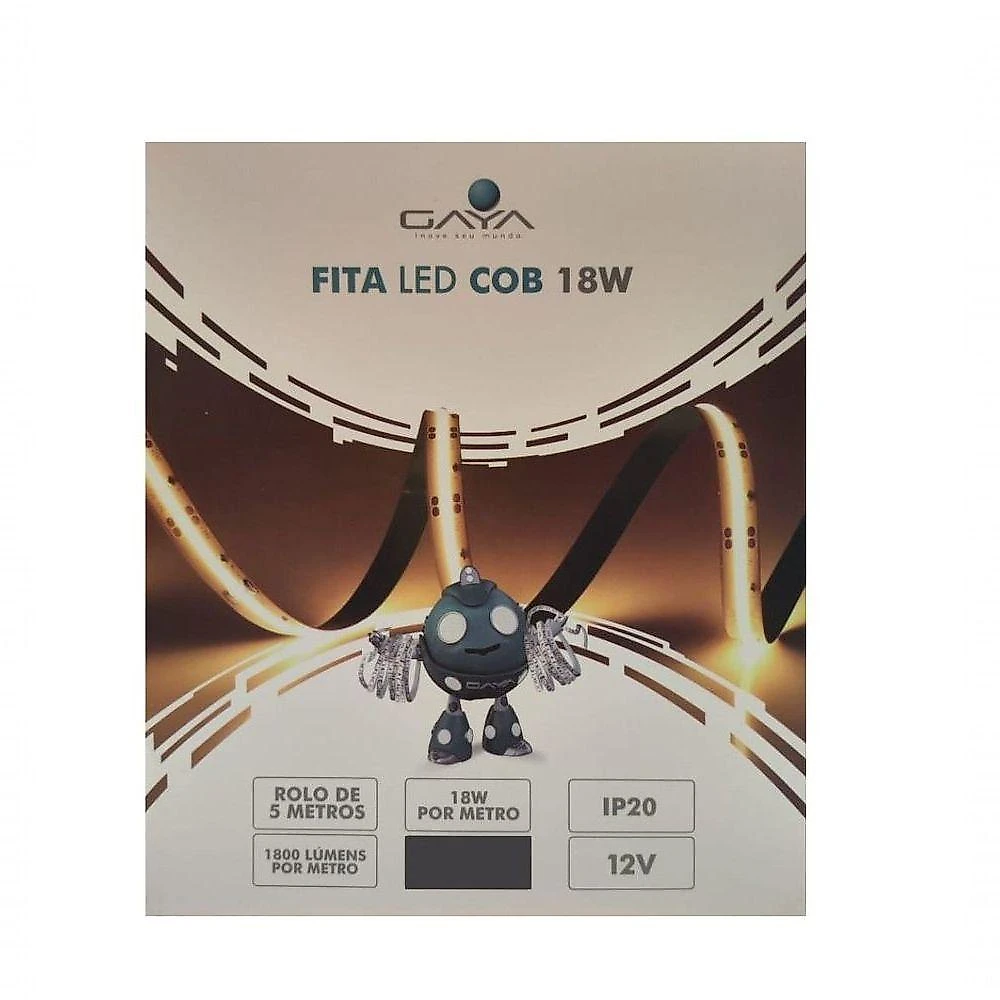 Fita Led Ip20 18w 3000k 12v Cob Gaya