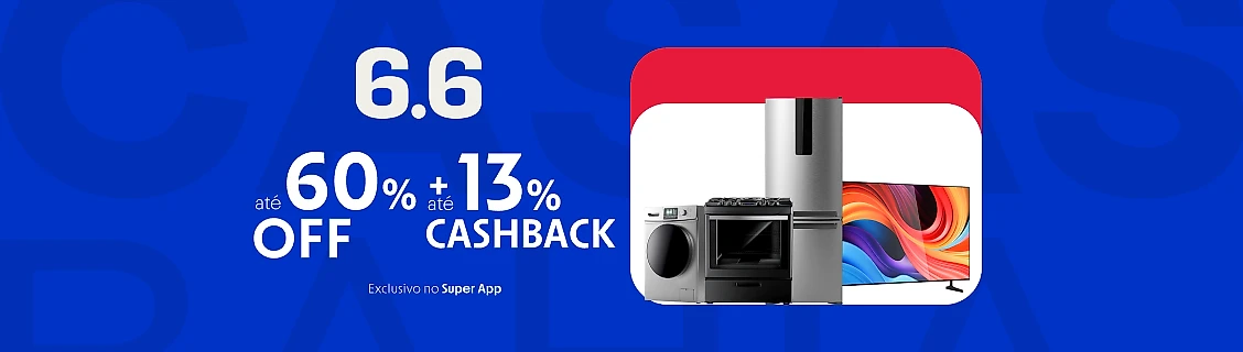 Casas Bahia com até 13% de cashback