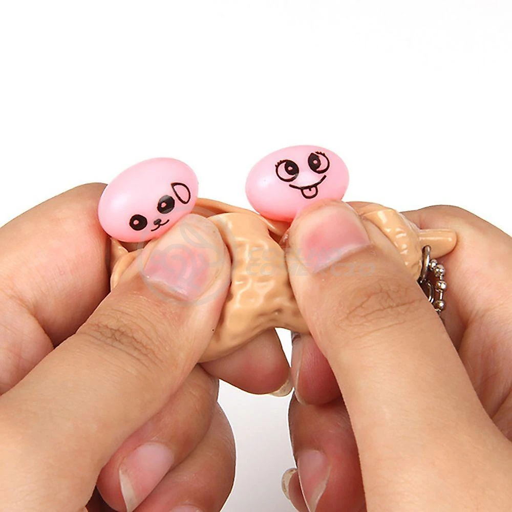 Chaveiro Amendoim Anti Stress Tiktok Relaxa Marrom