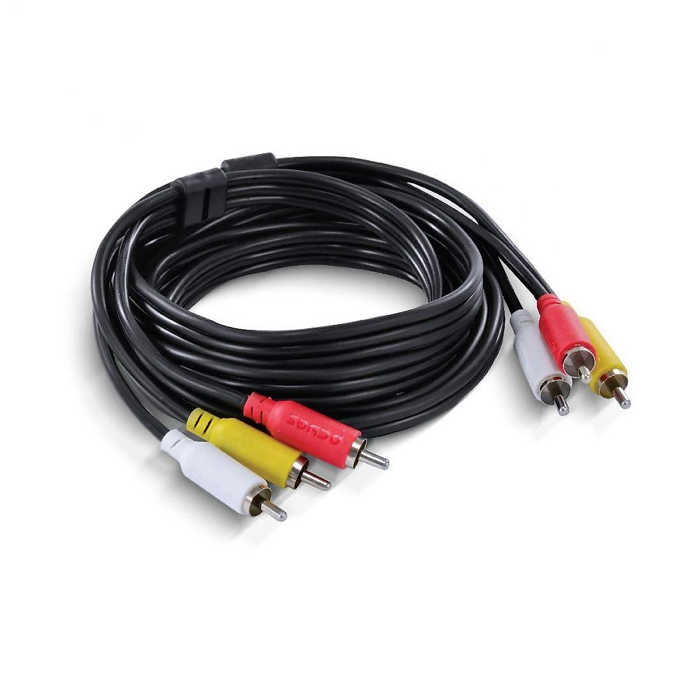 Cabo De Vídeo Composto 3 Rca Macho Para 3 Rca Macho 28awg Puro Cobre 2 Metros - P3r-2