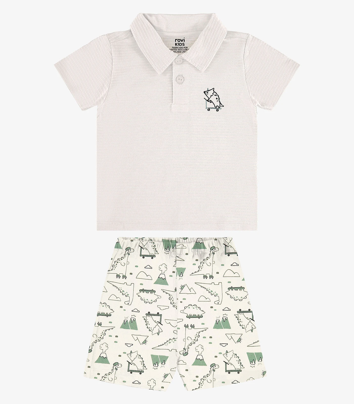 Conjunto Polo Com Bermuda Infantil Rovi Kids Bege