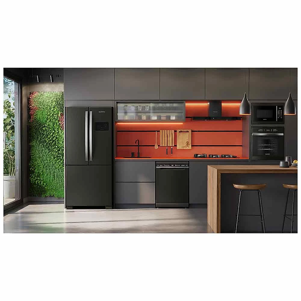 Coifa de Parede Brastemp 90cm com 03 Velocidades, Painel Touch on Glass Eclipse Collection Black Inox - BAE90AP 110