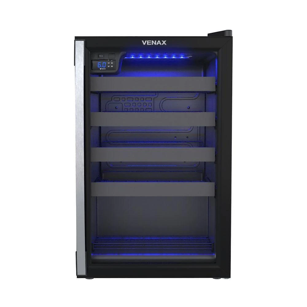 Adega De Vinhos Climatizada Piubella 82l 24 Garrafas Preto Fosco Cave 100 - Venax 127v 127v