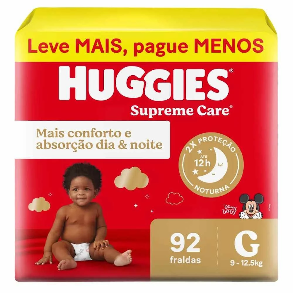 Fralda Huggies Supreme Care G Max 92 Unidades