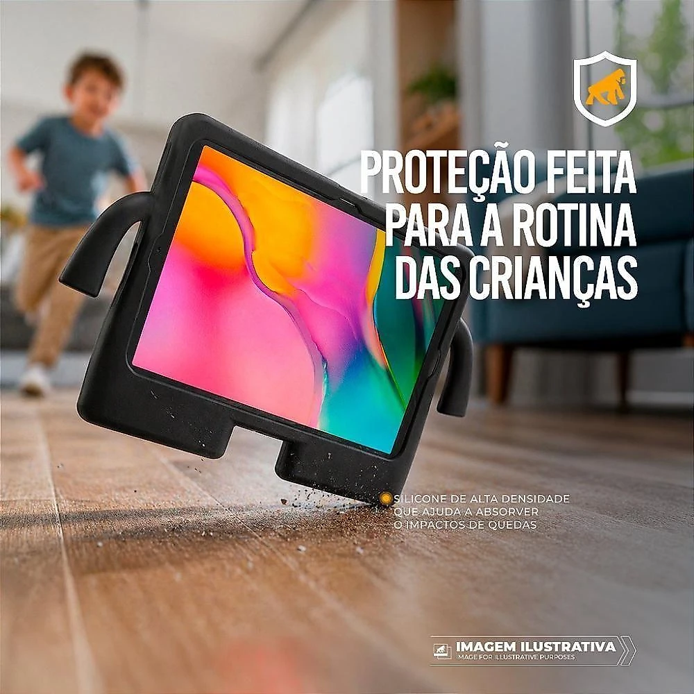 Capa para Tablet Universal 9 a 12 Polegadas Couro Sintético Preta Gshield
