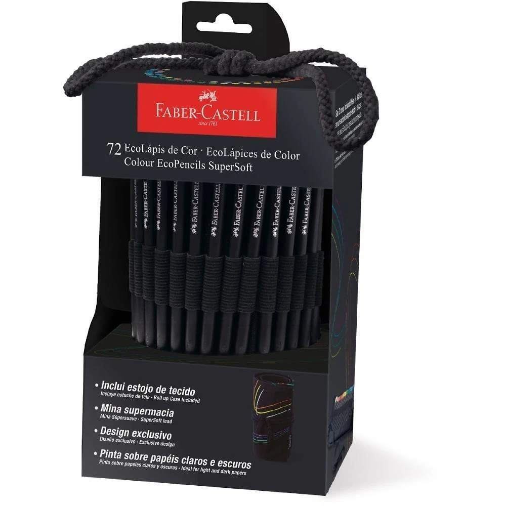 Lápis de Cor Faber-Castell Supersoft Redondo com Estojo 72 Cores