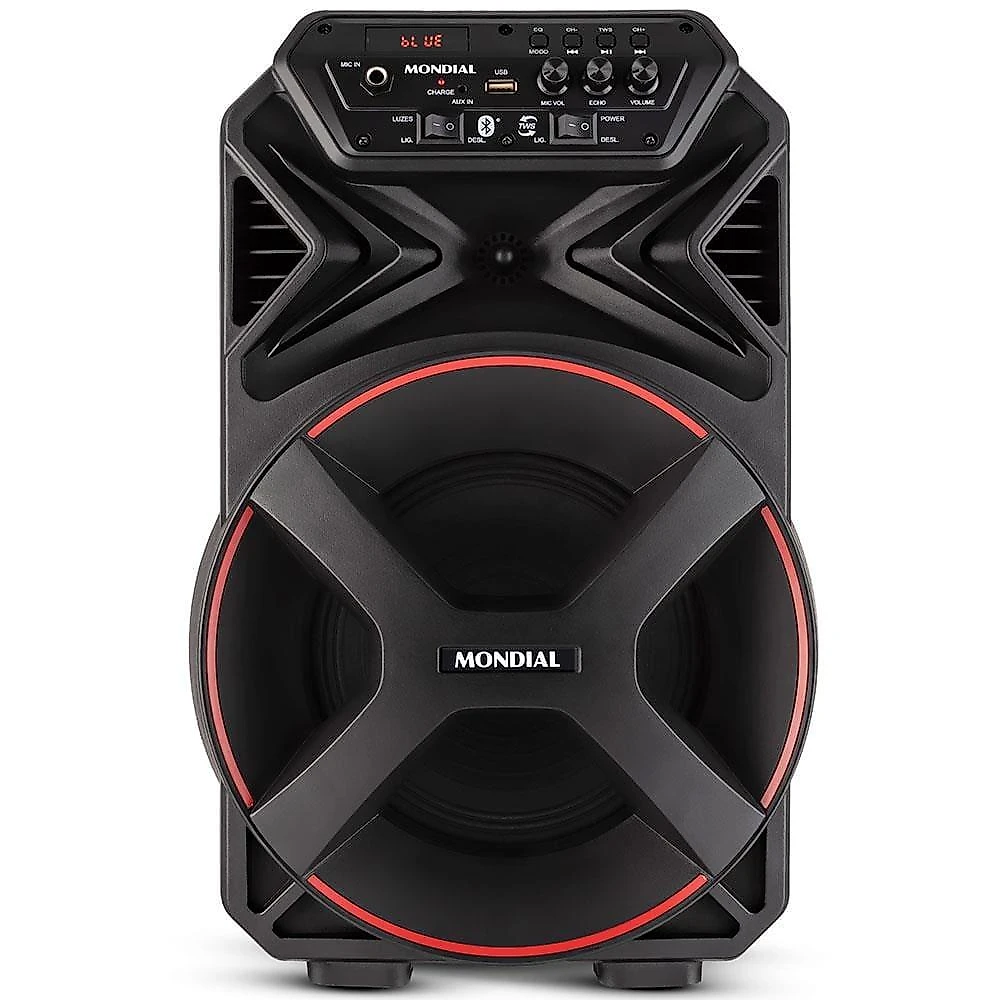 Caixa amplificada mondial connect party plus cm-250 com bluetooth, usb e rádio fm - 250w