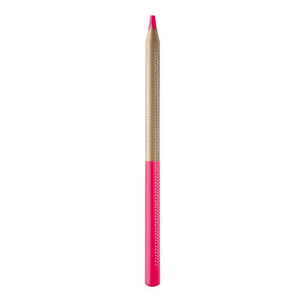 Lápis Marca Texto Tris Fluo Rosa com Mina Macia Neon e Corpo Triangular Jumbo Rosa