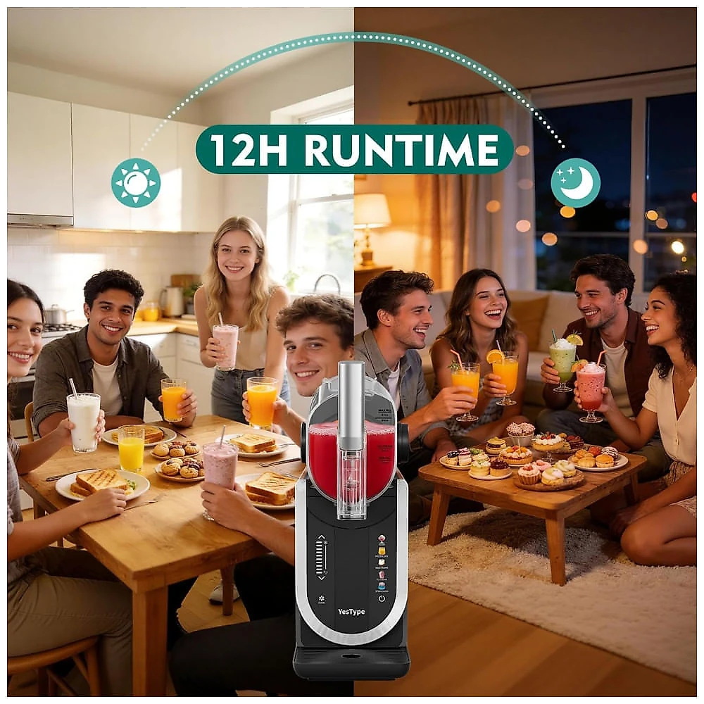 Máquina de Slush Raspadinha Dream Sora 1,9L 5 Programas Frozen Cinza Auto Limpeza 240V