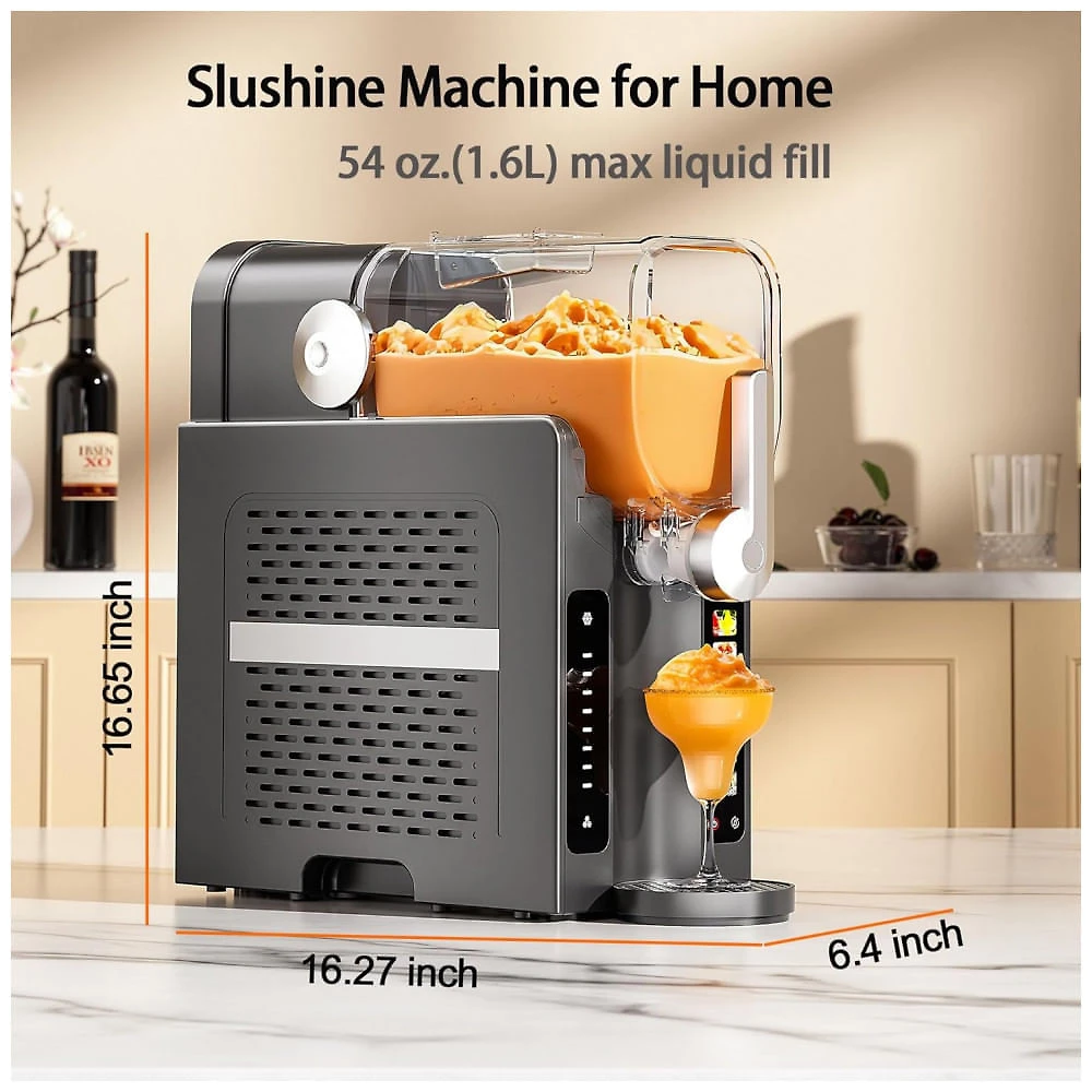 Miniatura Máquina de Frozen 1,6L DOMEM com Tela Sensível ao Toque - Faça Milkshakes, Margaritas Congeladas, Frapps, Sorvetes, Smoothies e Slush em Casa!